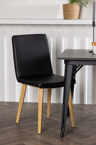 Venture Home Tempe Matbord - Svart / Svart MDF +Today Matstol - Natur / Svart PU _2