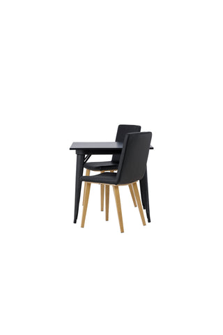 Venture Home Tempe Matbord - Svart / Svart MDF +Today Matstol - Natur / Svart PU _2