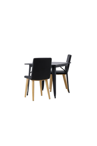 Venture Home Tempe Matbord - Svart / Svart MDF +Today Matstol - Natur / Svart PU _2