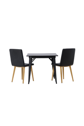 Venture Home Tempe Matbord - Svart / Svart MDF +Today Matstol - Natur / Svart PU _2