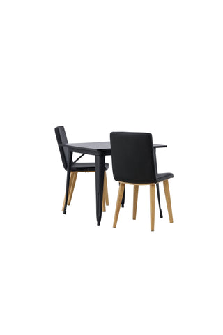 Venture Home Tempe Matbord - Svart / Svart MDF +Today Matstol - Natur / Svart PU _2