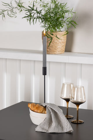 Venture Home Tempe Matbord - Svart / Svart MDF +Zeno Matstol - Nature woodlook / Vit PP _2