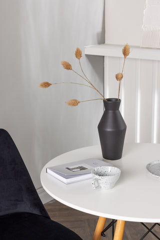 Venture Home Danburi Matbord - Woodlook / Woodlook MDF +Nattmatstol - Svart / Svart sammet _2