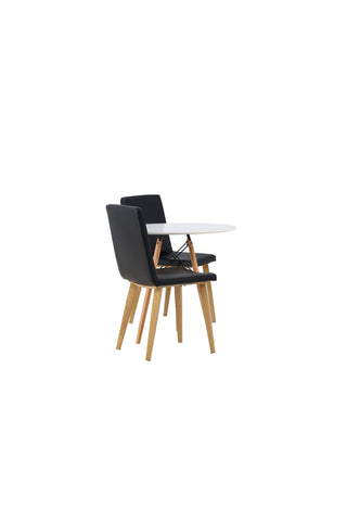 Venture Home Danburi Matbord - Woodlook / Woodlook MDF +Today Dining Chair - Nature / Svart PU _2
