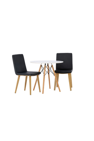 Venture Home Danburi Matbord - Woodlook / Woodlook MDF +Today Dining Chair - Nature / Svart PU _2