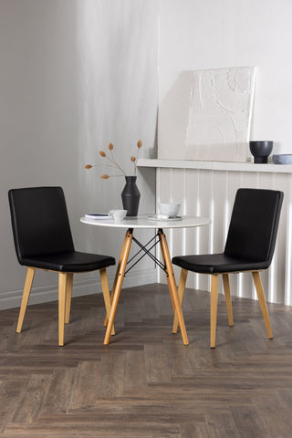 Venture Home Danburi Matbord - Woodlook / Woodlook MDF +Today Dining Chair - Nature / Svart PU _2