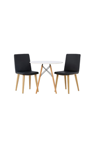 Venture Home Danburi Matbord - Woodlook / Woodlook MDF +Today Dining Chair - Nature / Svart PU _2