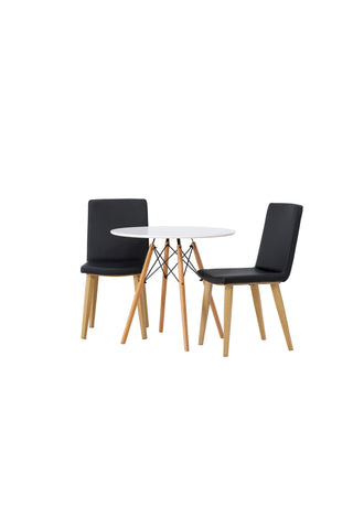 Venture Home Danburi Matbord - Woodlook / Woodlook MDF +Today Dining Chair - Nature / Svart PU _2