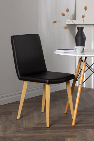 Venture Home Danburi Matbord - Woodlook / Woodlook MDF +Today Dining Chair - Nature / Svart PU _2