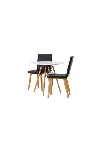 Venture Home Danburi Matbord - Woodlook / Woodlook MDF +Today Dining Chair - Nature / Svart PU _2