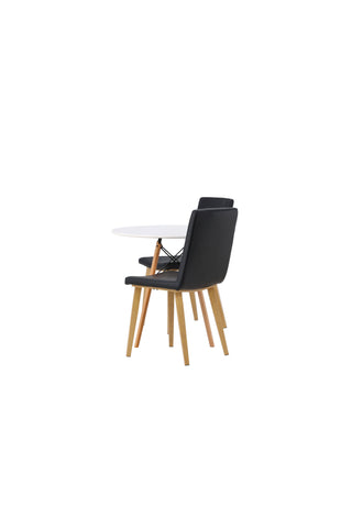 Venture Home Danburi Matbord - Woodlook / Woodlook MDF +Today Dining Chair - Nature / Svart PU _2