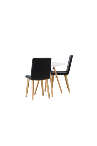 Venture Home Danburi Matbord - Woodlook / Woodlook MDF +Today Dining Chair - Nature / Svart PU _2