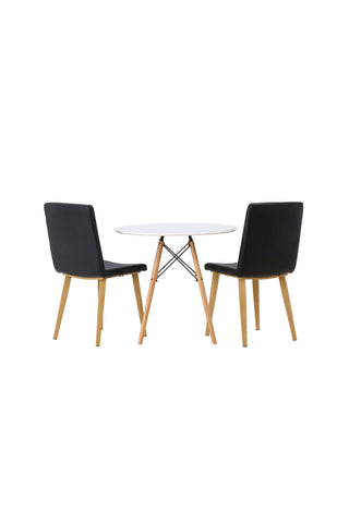 Venture Home Danburi Matbord - Woodlook / Woodlook MDF +Today Dining Chair - Nature / Svart PU _2