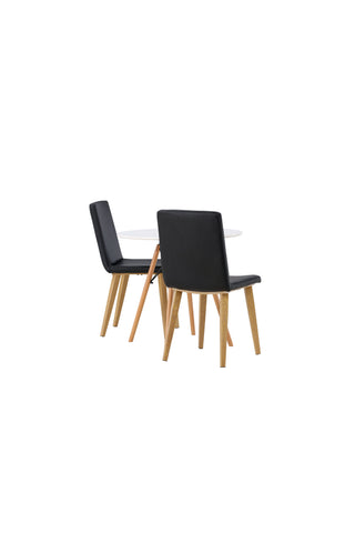 Venture Home Danburi Matbord - Woodlook / Woodlook MDF +Today Dining Chair - Nature / Svart PU _2