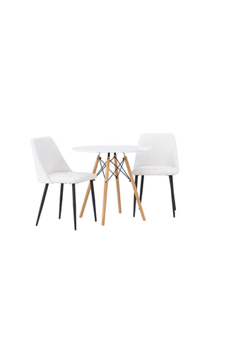 Venture Home Danburi Matbord - Woodlook / Woodlook MDF +Nattmatstol - Svart / Vit PU _2