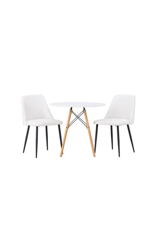 Venture Home Danburi Matbord - Woodlook / Woodlook MDF +Nattmatstol - Svart / Vit PU _2