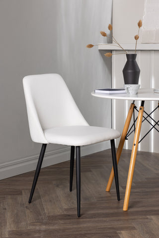 Venture Home Danburi Matbord - Woodlook / Woodlook MDF +Nattmatstol - Svart / Vit PU _2