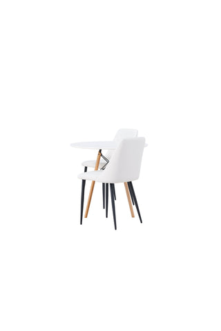 Venture Home Danburi Matbord - Woodlook / Woodlook MDF +Nattmatstol - Svart / Vit PU _2