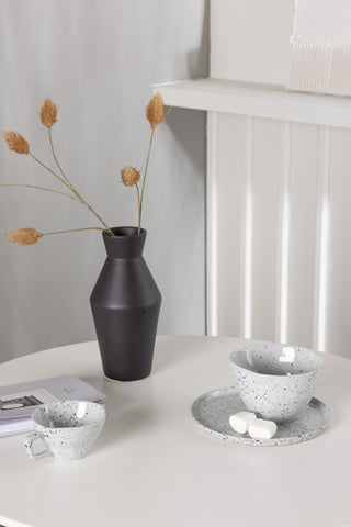 Venture Home Danburi Matbord - Woodlook / Woodlook MDF +Nattmatstol - Svart / Vit PU _2