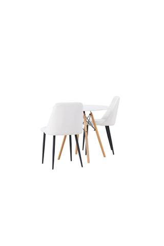 Venture Home Danburi Matbord - Woodlook / Woodlook MDF +Nattmatstol - Svart / Vit PU _2