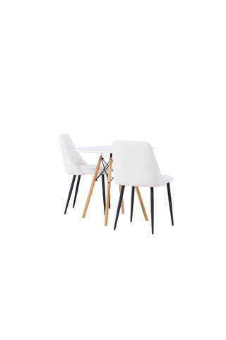 Venture Home Danburi Matbord - Woodlook / Woodlook MDF +Nattmatstol - Svart / Vit PU _2