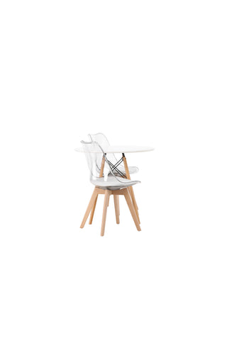 Venture Home Danburi Matbord - Woodlook / Woodlook MDF +Edvin Matstol - Nature / PET (sittdyna vit) PET-yta, sits med vanlig svamp _2