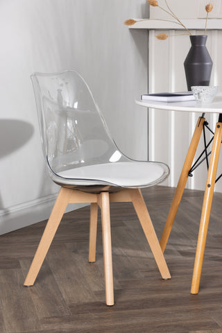Venture Home Danburi Matbord - Woodlook / Woodlook MDF +Edvin Matstol - Nature / PET (sittdyna vit) PET-yta, sits med vanlig svamp _2
