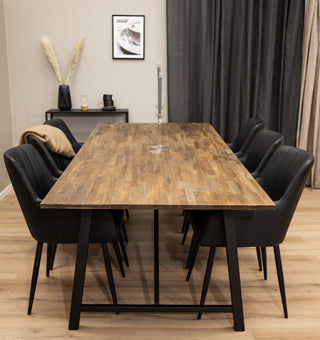 Venture Home Malang matbord - Svart / mörk Teak - 250*100*H76 +Comfort - Matstol 2-pack - svart/Svart _6