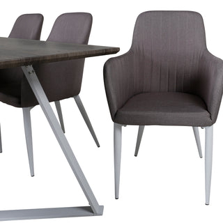 Venture Home Marina Matbord - Grå "ek" / Vita Ben +Komfortstol 2-pack Polargrå - Vita Ben _6