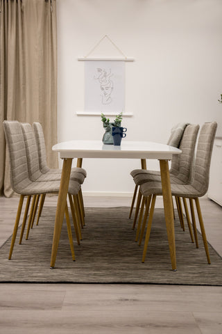 Venture Home Polar Elips Matbord - Ek-Look / Vit - 240*100*H75 +Windu Lyx Matbordsstol - Ek-Look / Ljusgrå _6