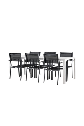 Venture Home Break Matbord - Vit / Vit Aintwood +Copacabana Stapelstol - Svart/Svart - Ersätter 4131-408 _6
