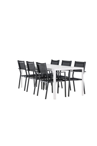 Venture Home Break Matbord - Vit / Vit Aintwood +Copacabana Stapelstol - Svart/Svart - Ersätter 4131-408 _6