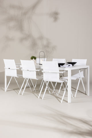 Venture Home Break Matbord - Vit / Vit Aintwood +Alina Matstol - vit Alu / Vit Textilene _6