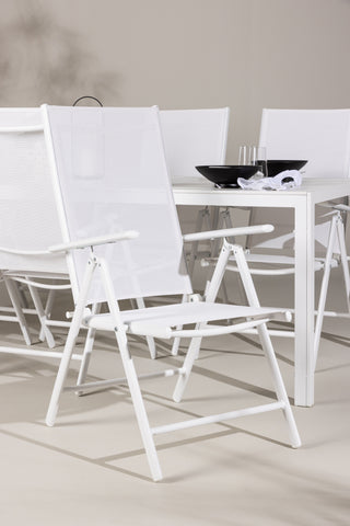 Venture Home Break Matbord - Vit / Vit Aintwood +Break Matstol Alumnium - Vit / Textilene _6