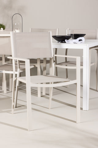 Venture Home Break Matbord - Vit / Vit Aintwood +Copacabana Stapelstol - Beige/Beige _6