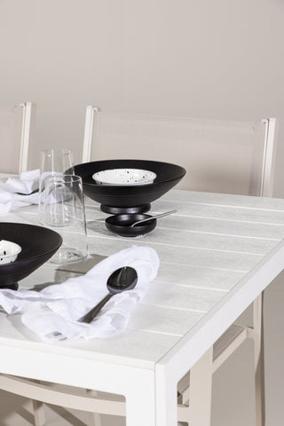 Venture Home Break Matbord - Vit / Vit Aintwood +Copacabana Stapelstol - Beige/Beige _6