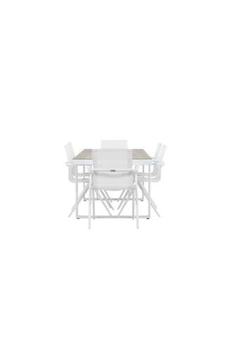 Venture Home Merlo Matbord - Vit/Whitewash +Alina Matstol - vit Alu / Vit Textilene _6