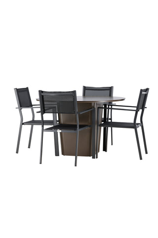 Venture Home Santa Fe Matbord ø120 - Roasty +Copacabana Stacking Chair - Svart/Svart - Ersätter 4131-408 _4