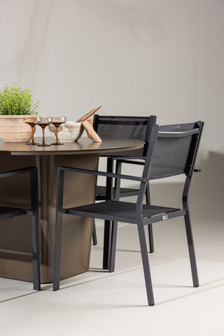 Venture Home Santa Fe Matbord ø120 - Roasty +Copacabana Stacking Chair - Svart/Svart - Ersätter 4131-408 _4