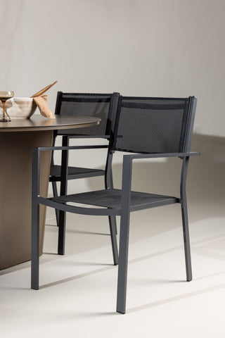 Venture Home Santa Fe Matbord ø120 - Roasty +Copacabana Stacking Chair - Svart/Svart - Ersätter 4131-408 _4