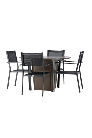 Venture Home Santa Fe Matbord ø120 - Roasty +Copacabana Stacking Chair - Svart/Svart - Ersätter 4131-408 _4