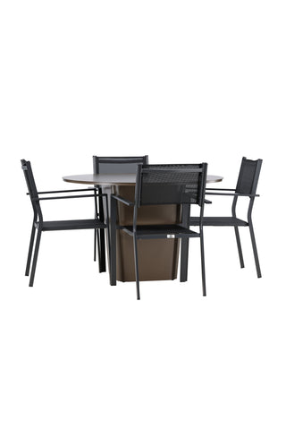 Venture Home Santa Fe Matbord ø120 - Roasty +Copacabana Stacking Chair - Svart/Svart - Ersätter 4131-408 _4