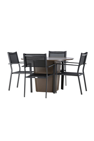 Venture Home Santa Fe Matbord ø120 - Roasty +Copacabana Stacking Chair - Svart/Svart - Ersätter 4131-408 _4
