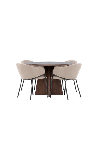 Venture Home Bootcut matbord med Evelina matstol