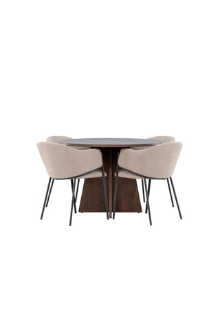 Venture Home Bootcut matbord med Evelina matstol