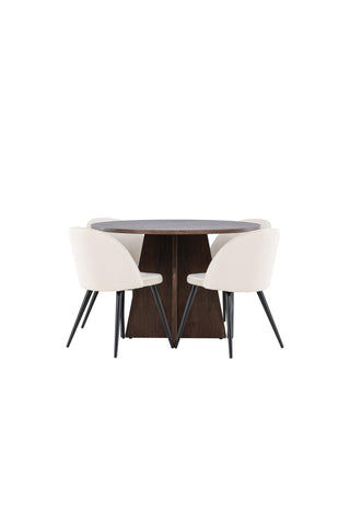 Venture Home Bootcut matbord med sammetsmatsalsstol