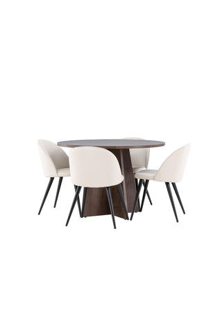 Venture Home Bootcut matbord med sammetsmatsalsstol