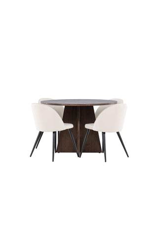 Venture Home Bootcut matbord med sammetsmatsalsstol