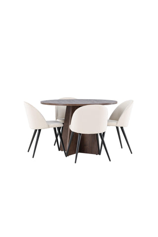 Venture Home Bootcut matbord med sammetsmatsalsstol