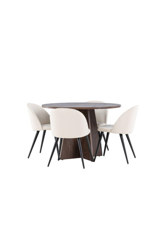 Venture Home Bootcut matbord med sammetsmatsalsstol